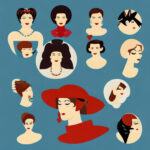 Women from the past who exemplify the 7 different face shapes. Round, Oval, Square, Heart, Diamond, Oblong, Triangle